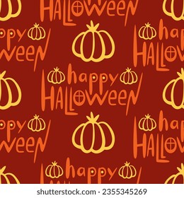Vector pattern on the theme of Halloween and lettering.