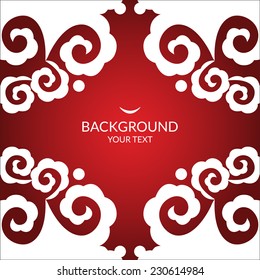 Vector pattern on work background. Ornate element for design. Place for text. Ornamental pattern for invitations, greeting cards. Traditional outline decor.