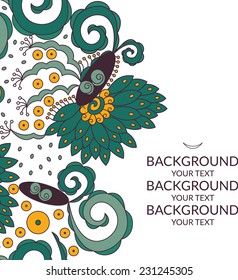 Vector pattern on work background. Ornate element for design. Place for text. Ornamental pattern for invitations, greeting cards. Traditional outline decor.