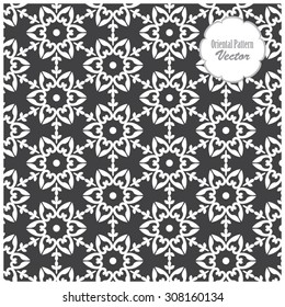 Vector pattern. oriental stylish texture. Repeating geometric background with linear abstract flower
