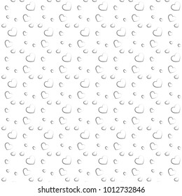 Vector pattern ornament with black line heart on white background