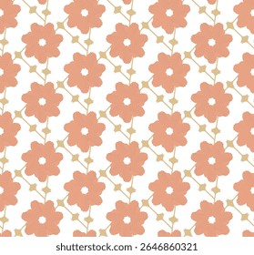 Vector pattern of pale orange shapes that look like flowers.