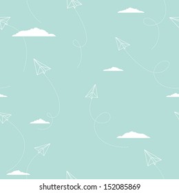 Vector pattern with paper airplanes