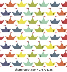 ?olor vector pattern with paper boats