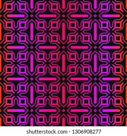 Vector Pattern Paper For Scrapbook. Abstract Geometric Seamless Ornament. Black purple color.