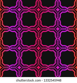 Vector Pattern Paper For Scrapbook. Abstract Geometric Seamless Ornament. Black purple color.