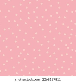 Vector pattern with peas, dots, circles, abstract stars on a pink background. For girls, kids, babies.cartoon doodle style.On a white background.Print for textiles,web design EPS10.