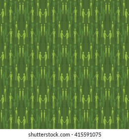 Vector pattern - people. Seamless background