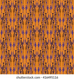 Vector pattern - people. Seamless background