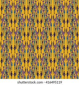 Vector pattern - people. Seamless background