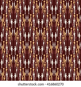 Vector pattern - people. Seamless background
