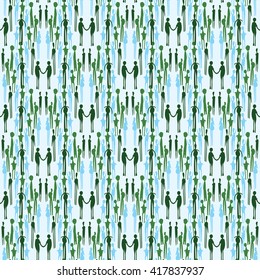 Vector pattern - people. Seamless background