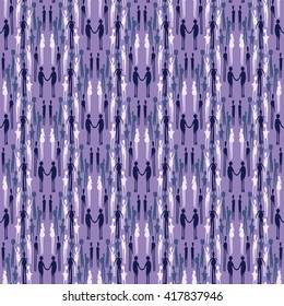 Vector pattern - people. Seamless background