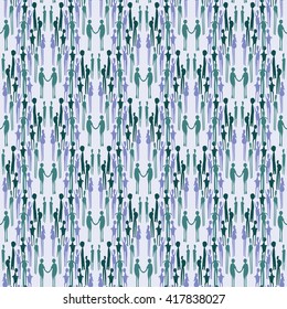 Vector pattern - people. Seamless background