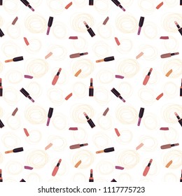vector pattern with a picture of lipsticks. can be used in the design of web sites for beauty salons, cosmetics companies, etc.