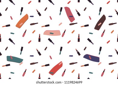 vector pattern with a picture of lipsticks. can be used in the design of web sites for beauty salons, cosmetics companies, etc.