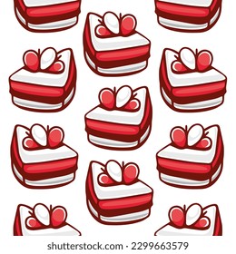 Vector pattern of pies in cartoon style.
