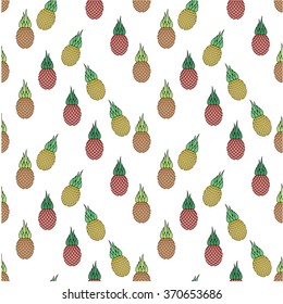 Vector Pattern with Pineapples, can be used for wallpaper, cover fills, web page background, surface textures. Vector linen texture.