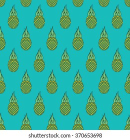 Vector Pattern with Pineapples, can be used for wallpaper, cover fills, web page background, surface textures. Vector linen texture.