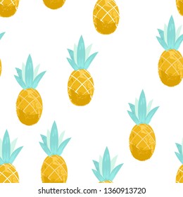 Vector pattern with pineapples. Perfect for fabric, wallpaper, wrapping paper