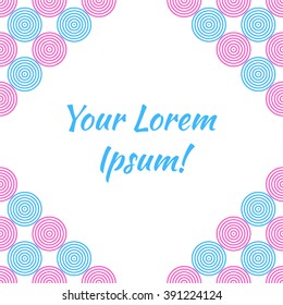 Vector Pattern with Pink and Blue Circles. Background Illustration for Design.