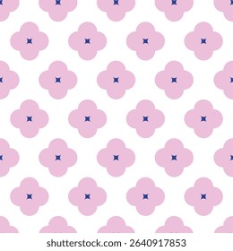 Vector pattern with pink stylized flowers