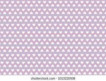 vector pattern with Pink-white hearts on Light Blue pastel background
