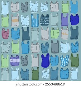 Vector pattern of plastic bags
