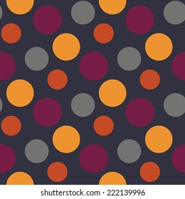 Vector Pattern with polka yellow,grey,purple dots