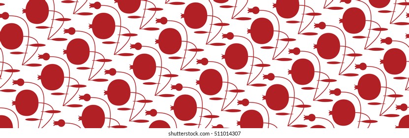 Vector pattern with Pomegranate.Fruit background.