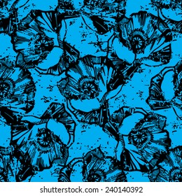 Vector pattern with poppy flowers. Can be used for wallpaper, pattern fills, web page background, surface textures