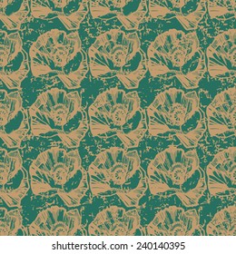 Vector pattern with poppy flowers. Can be used for wallpaper, pattern fills, web page background, surface textures