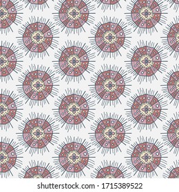 Vector pattern for prints, wrapping paper, backgrounds, and textile with cute abstract hand drawn cartoon drawings of marine alga seaweed