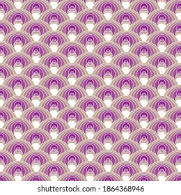 Vector pattern with purple abstract shapes.