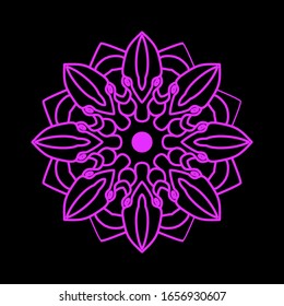 vector pattern, purple stripe flower. Black background. striped illustration. vector 30
