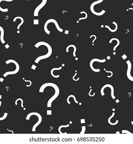 Vector pattern with question marks. Monochrome hipster background