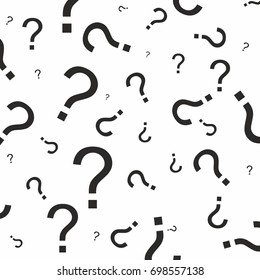 Vector pattern with question marks. Monochrome hipster background