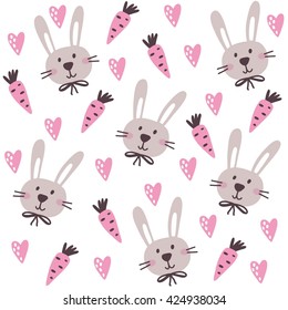 Vector pattern with rabbit