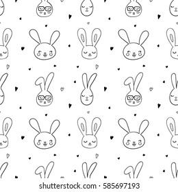 Vector pattern with rabbit.