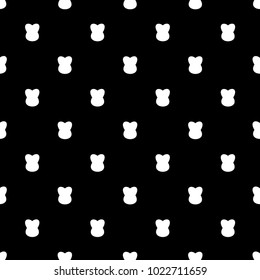 Vector Pattern With Rabbit Icon. Black And White Background