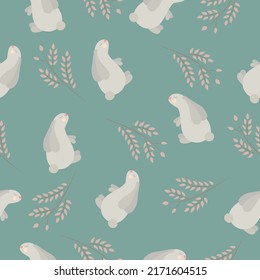 Vector pattern with rabbits. Cute baby pattern. High quality vector illustration.