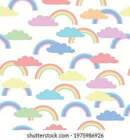 vector pattern with rainbow. flat image of patterns with multicolored rainbows