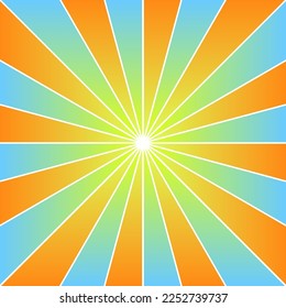 Vector pattern of rays converging in the center. Decreasing perspective.