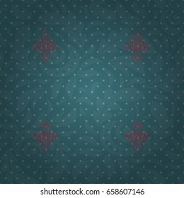 Vector pattern with red and blue elements for your creativity. Seamless luxury motley patern with triangular scales.