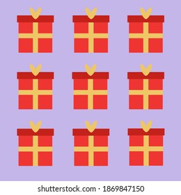 Vector pattern of red Christmas gifts