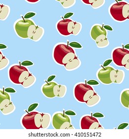 Vector pattern of red and green apples
