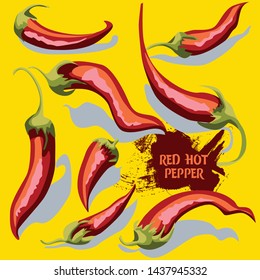 vector pattern red hot chilean peppers