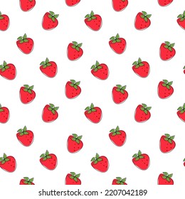 Vector, pattern, red strawberry, flat image. Illustration web design.