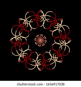 vector pattern, red stripe flower, pink. Black background. striped illustration. vector 42