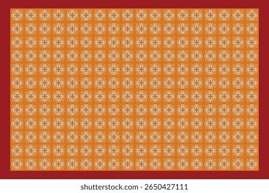 A vector pattern of red and yellow tiles brings fiery contrast, ideal for decorative floor or wall designs in playful or cultural interiors.

